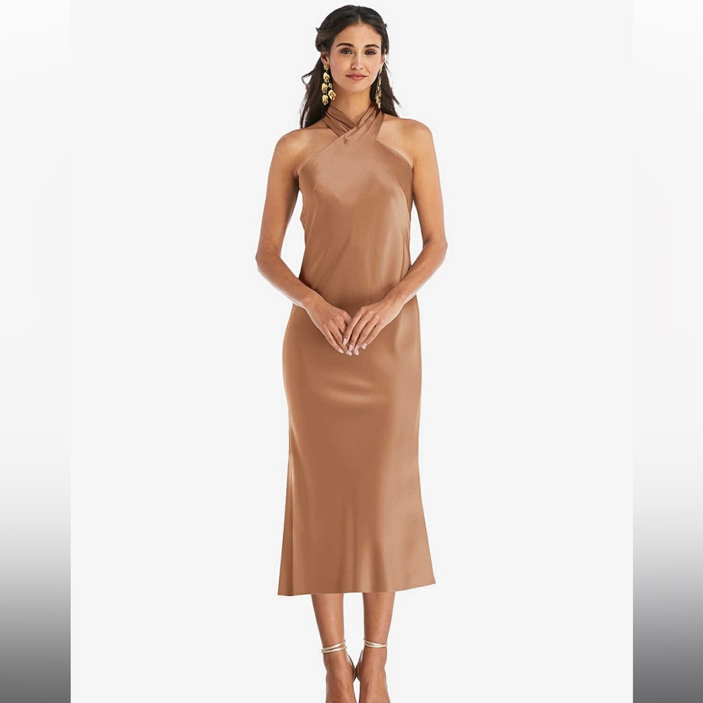 Dessy Group halter midi dress